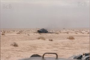 Battle of 73 Easting burning Iraqi tank