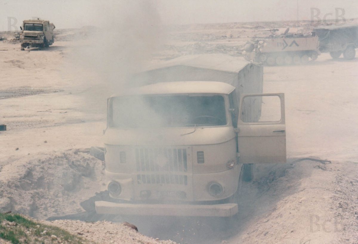 truck vs white phosphorous